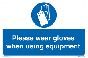 Please wear gloves when using equipment